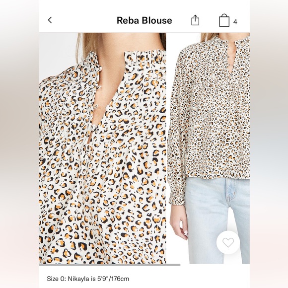 Veronica Beard leopard print blouse size 6 - Picture 3 of 13